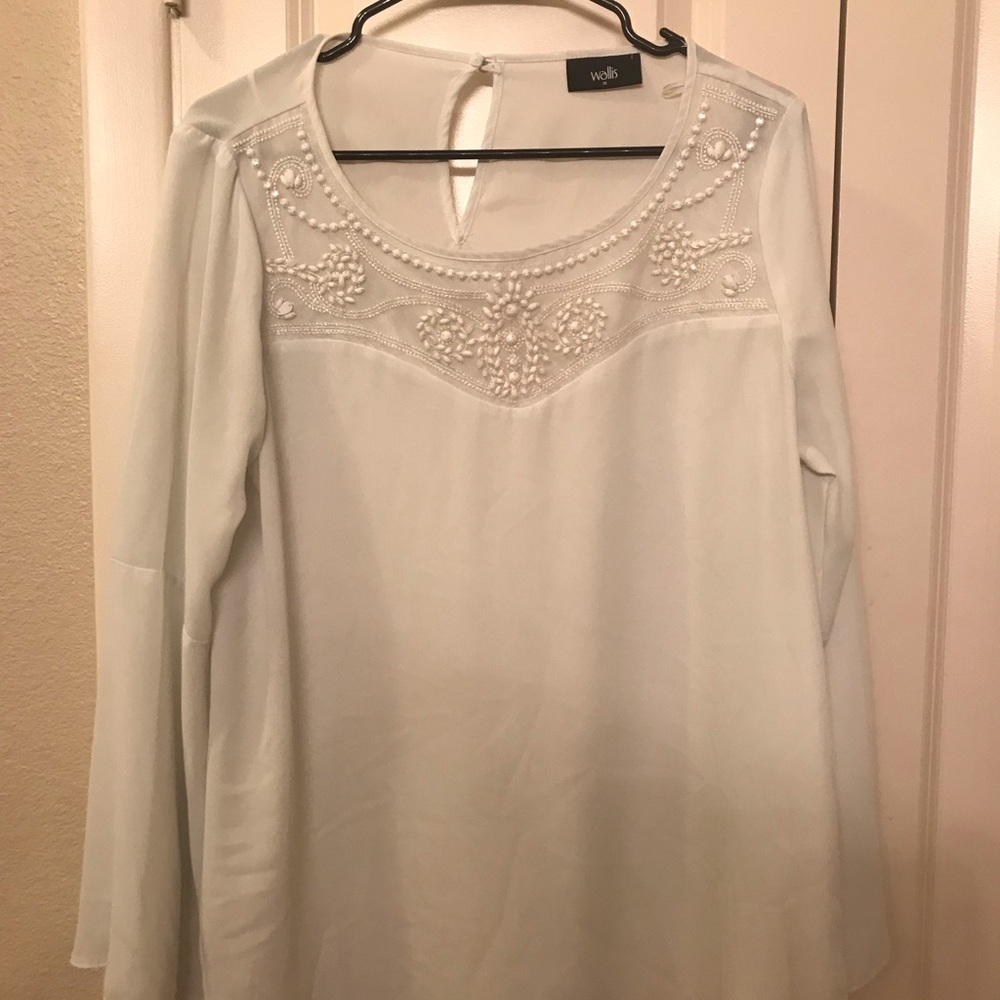 Wallis White Beaded Blouse